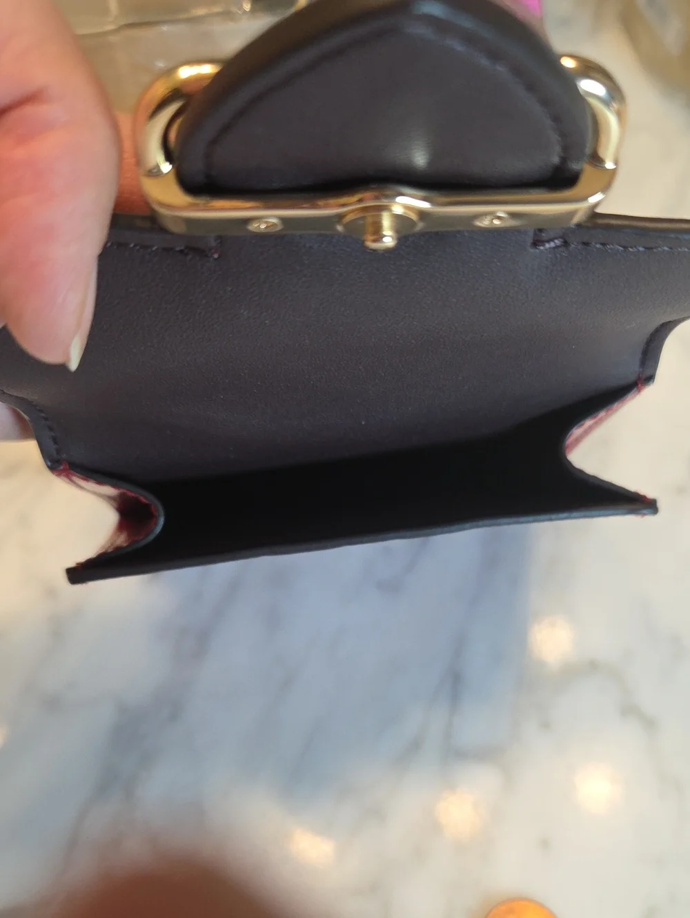 NWT Coach Patent Patent-Embossed Compact Wallet in Bright Red with Gold Hardware
